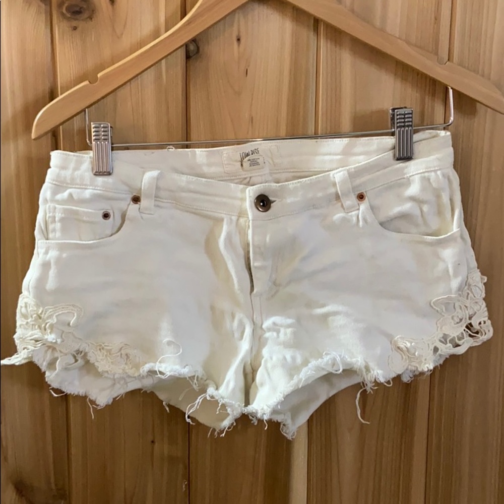 White shorty shorts